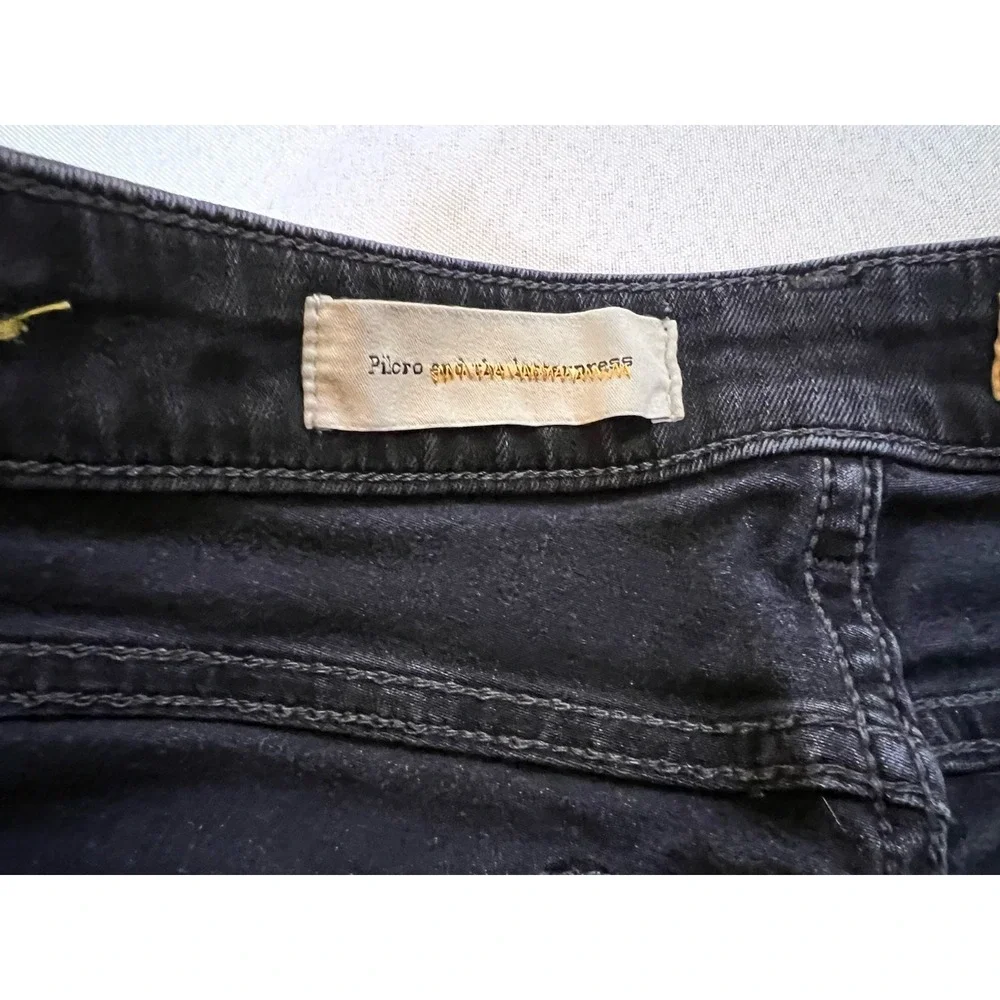 Pilcro and the Letterpress Stet Jeans Women's 28 Black Mid Rise Skinny Whiskered